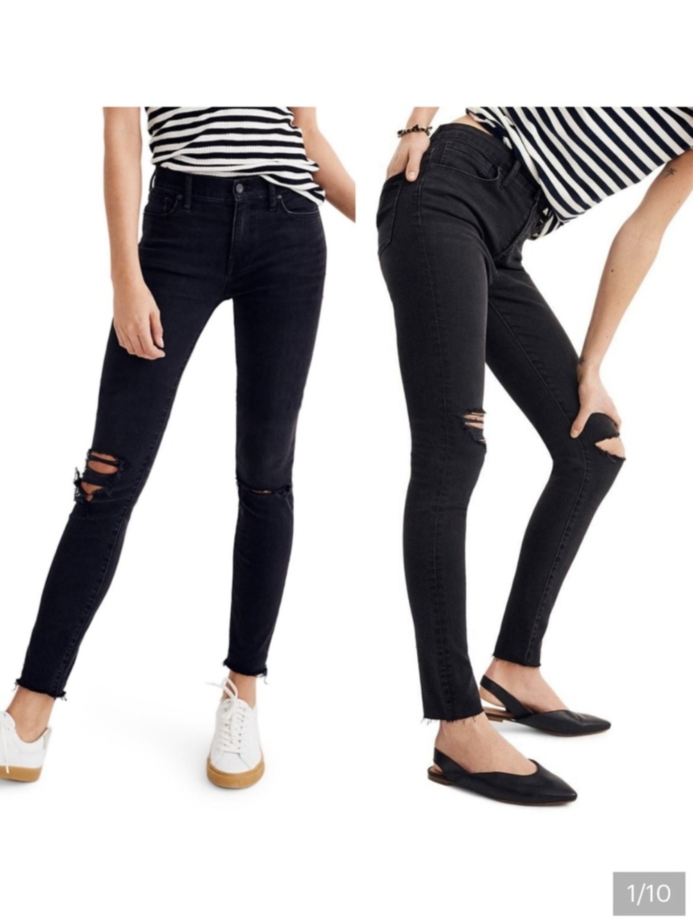 Madewell 9" High-Rise Skinny Black Zip Fly Five Pocket Jeans - Size 27